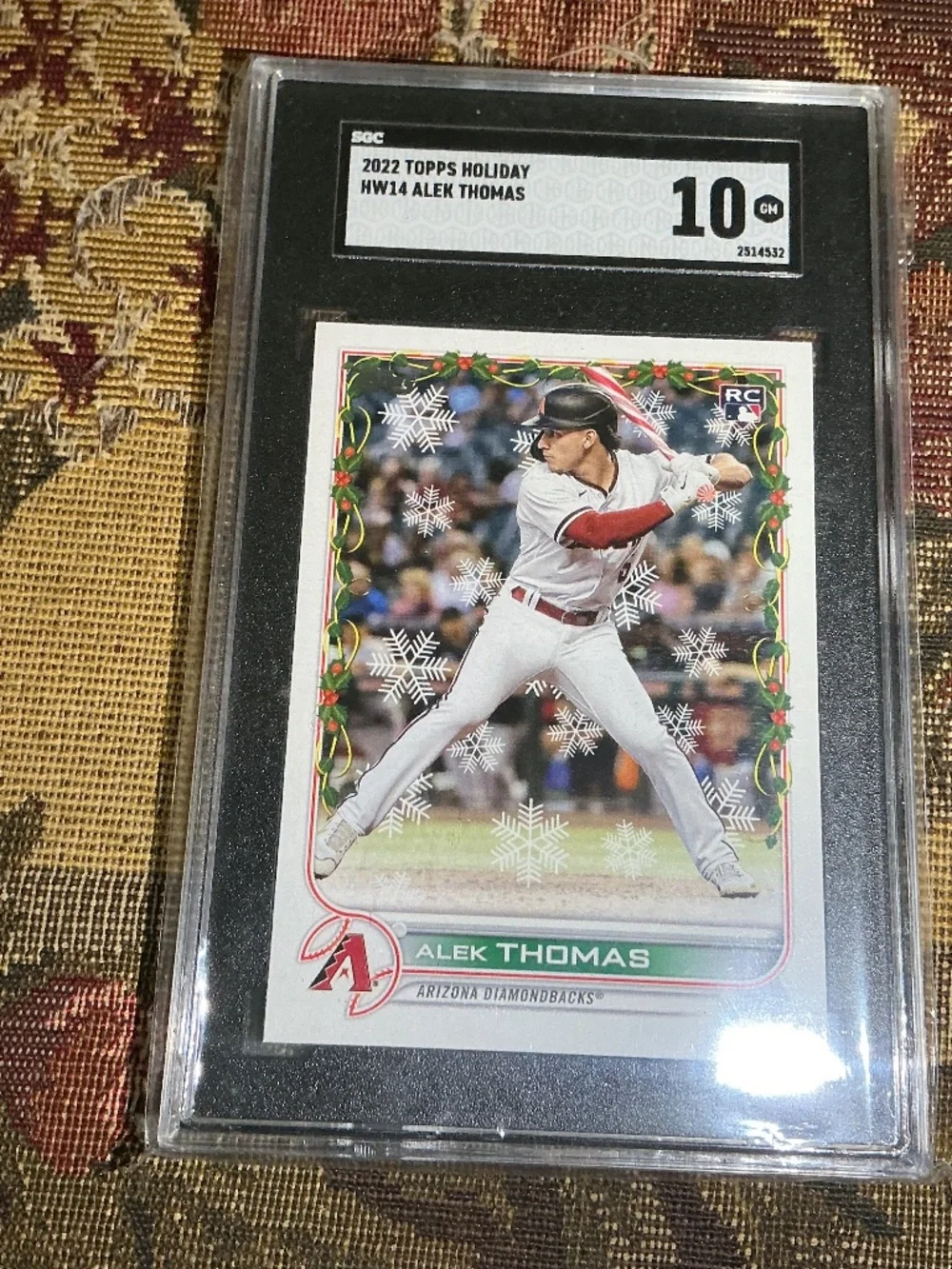 HW14 Alek Thomas 2022 Topps Holiday rookie card graded SGC 10